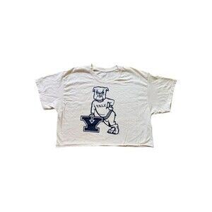 Yale University Preppy Cropped Bulldog T-Shirt L
